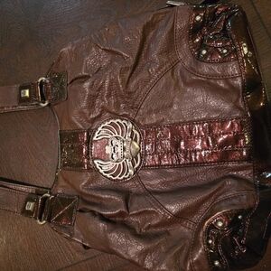 Kathy Van Zeeland Brown Shoulder Bag